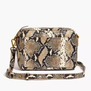 Madewell Large Transport Camera Bag: Snake Embossed Leather Edition